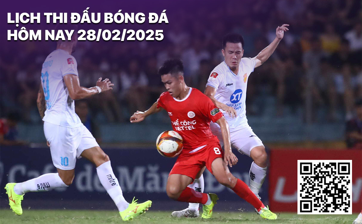 Lịch thi đấu bóng đá hôm nay 28/2/2025: Viettel vs Nam Định