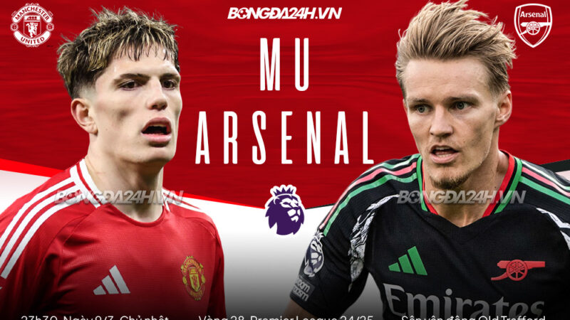 Trực tiếp bóng đá MU vs Arsenal Ngoại hạng Anh 2025 hôm nay