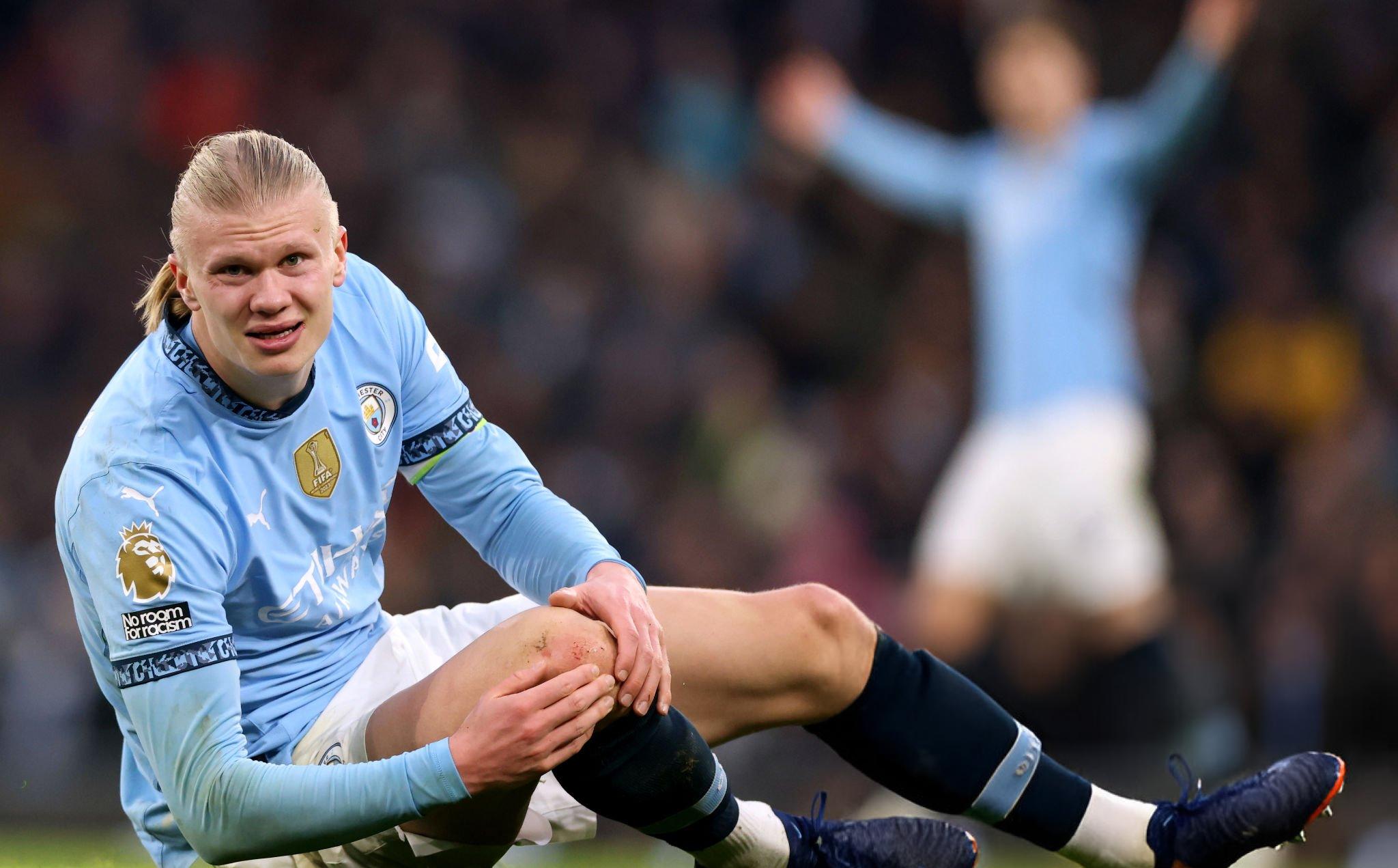 Man City lo ngại Erling Haaland nghỉ hết mùa vì chấn thương