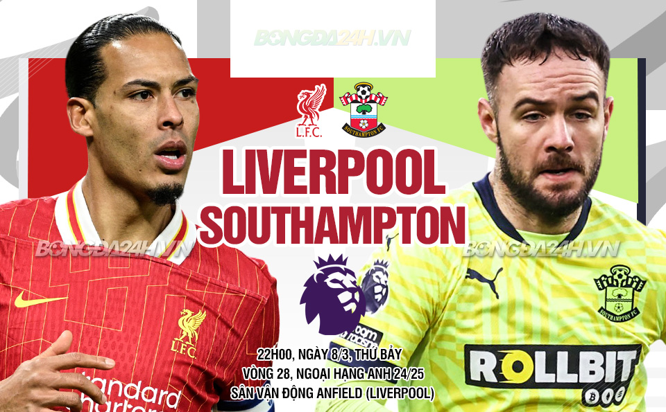 Trực tiếp bóng đá Liverpool vs Southampton Ngoại hạng Anh hôm nay