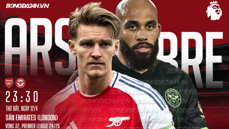 Trực tiếp bóng đá Arsenal vs Brentford Ngoại hạng Anh hôm nay